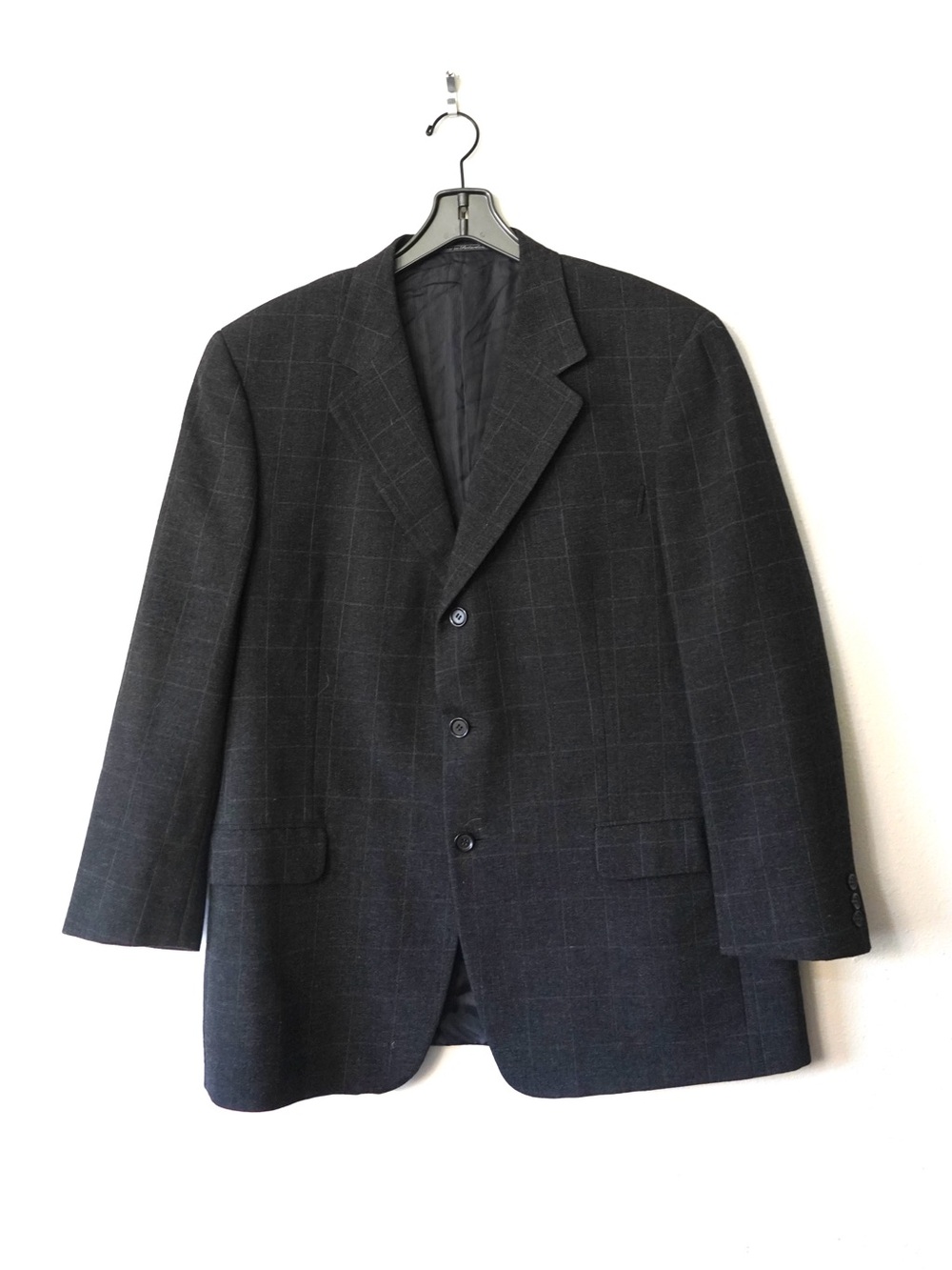 Zegna Blazer Mens 56R Gray 3 Button Wool Jacket Sport Coat Solid Blazer